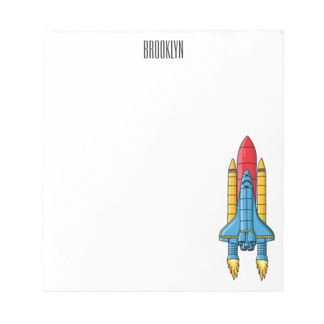 Bloc-note Rocket ship cartoon illustration (Devant)