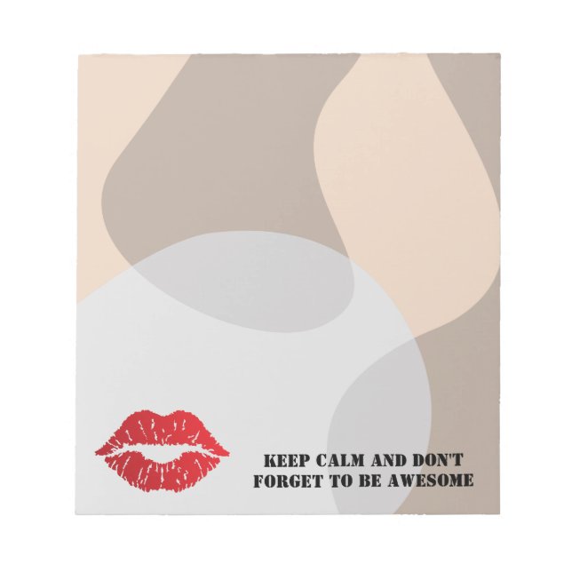 Bloc-note Romantic chic luxe red lips (Devant)