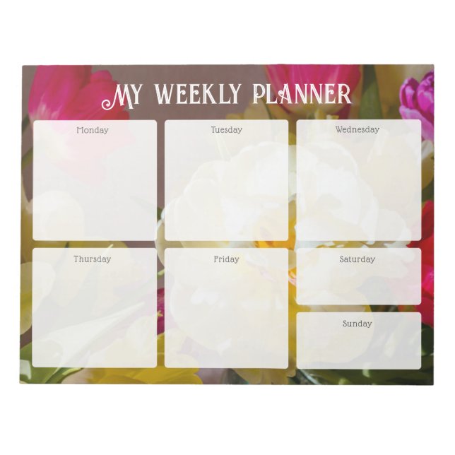 Bloc-note Romantic Floral Weekly Planner (Devant)