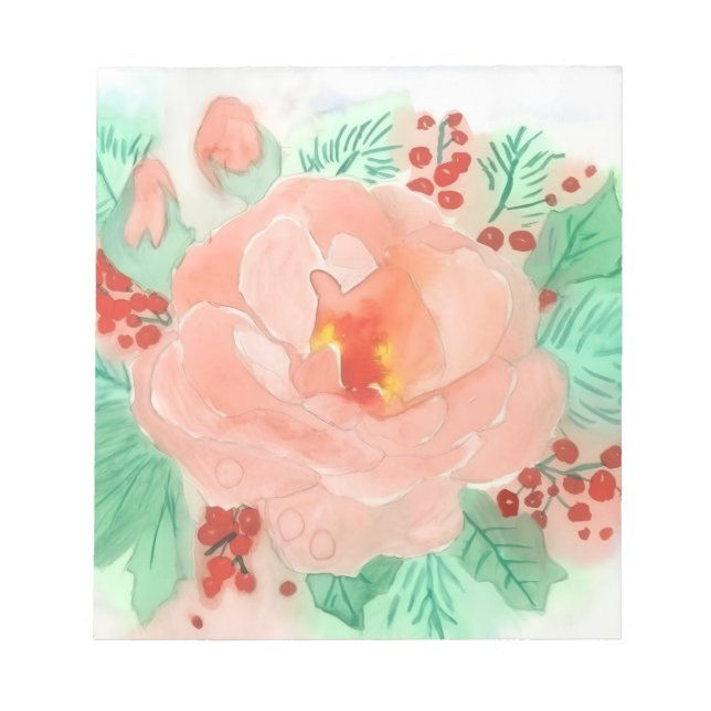 Bloc-note Rose aquarelle française (Devant)