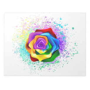 Bloc-note Rose arc-en-ciel coloré