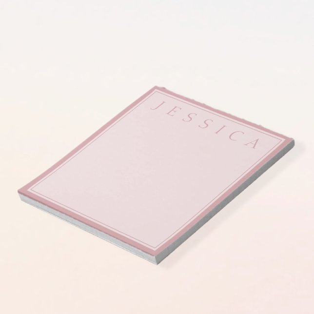 Bloc-note Rose Blush | Votre nom (Créateur téléchargé)
