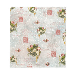 Bloc-note Rose chic minable de bleu de Bells de Noël