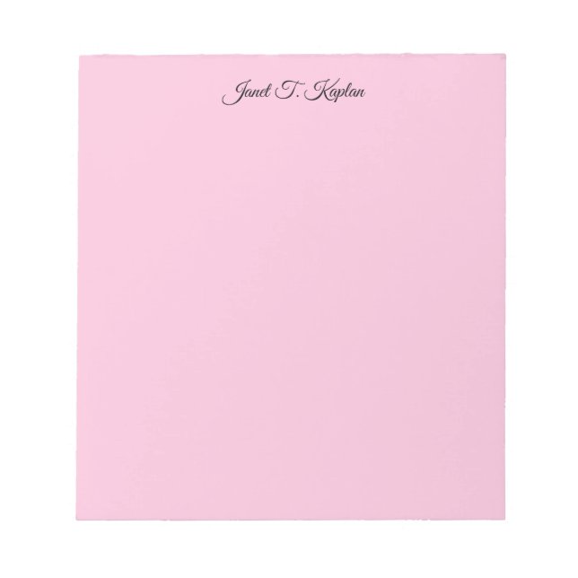 Bloc-note Rose Clair Féminin Élégant Simple Professionnel (Devant)