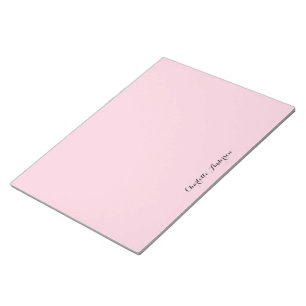 Bloc-note Rose clair monogramme   Minimaliste moderne Femini