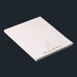 Bloc-note Rose clair monogramme | Minimaliste moderne Femini<br><div class="desc">Un design simple et élégant monogramme personnalisé avec une typographie manuscrite minimaliste et moderne en noir sur un élégant arrière - plan rose vif. Le nom du monogramme peut facilement être personnalisé. Le cadeau cadeau de retour à l'école parfaitement personnel pour enseignant ou accessoire pour toute occasion!</div>