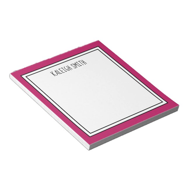 Bloc-note Rose Clair Personnalisable Blanc Couleur Modifiabl (Incliné)