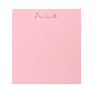 Bloc-note Rose Clair Professionnel Écriture Manuscrite Uniqu