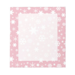 Bloc-note Rose en pastel de Noël de motif élégant de floc