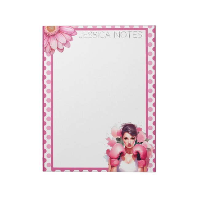 Bloc-note Rose et jolie floral cancer du sein (Tourné)