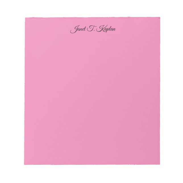 Bloc-note Rose Féminin Élégant Simple Professionnel Moderne (Devant)