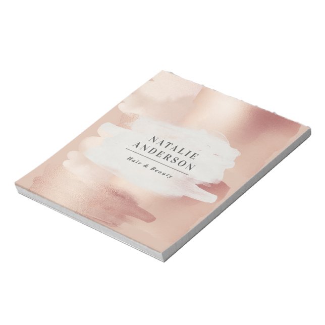 Bloc-note Rose Gold Blush Entreprise Féminine Moderne de Pet (Tourné)