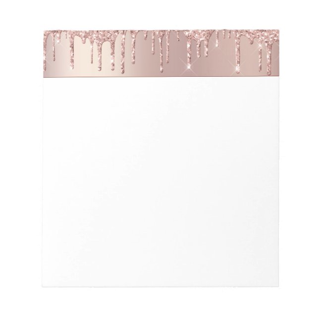 Bloc-note Rose Gold Blush Glitter Sparkle Drips Chic (Devant)