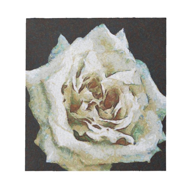 Bloc-note Rose impressionniste isolé sur noir (Devant)