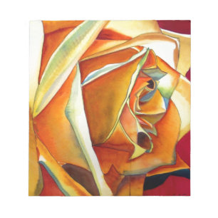 Bloc-note Rose jaune originale aquarelle Art