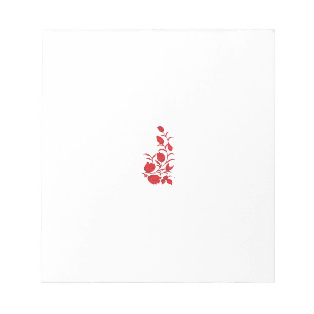 Bloc-note Rose Madder, design floral Thunderbird (Devant)