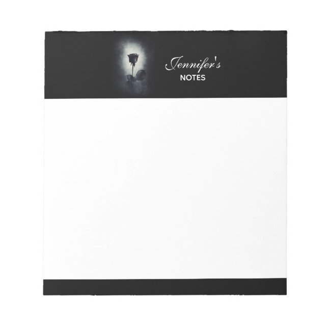 Bloc-note Rose noire gothique dégoulinant de sang macabre (Devant)