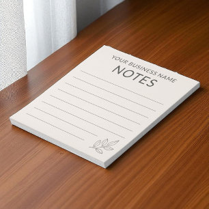 Bloc-note Rose Pâle Entreprise Minimaliste Simple Botanique