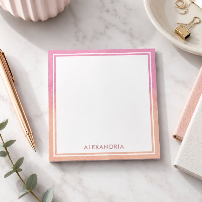 Bloc-note Rose Pêche Rose Chic Rêveur Mignon Moderne (Créateur téléchargé)