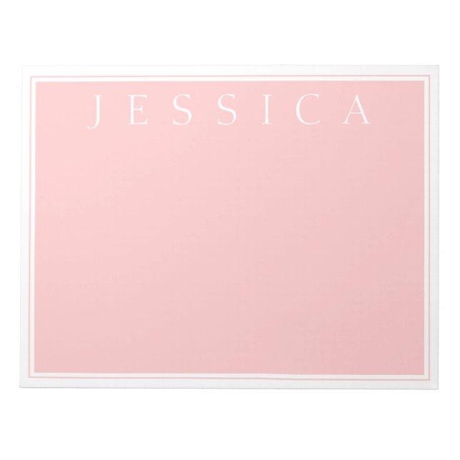 Bloc-note Rose Rose clair | Votre nom (Devant)