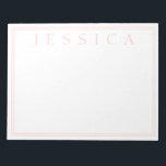 Bloc-note Rose Rose clair | Votre nom<br><div class="desc">Rose rose clair avec ton nom.</div>