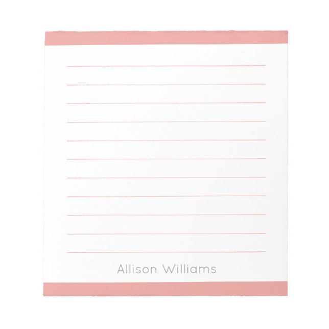 Bloc-note Rose rose simple personnalisé (Devant)