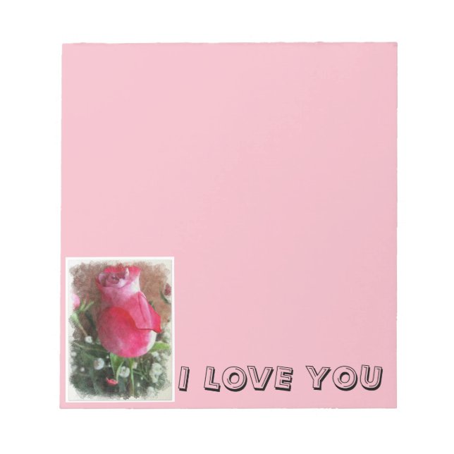Bloc-note Rose rose Valentine (Devant)