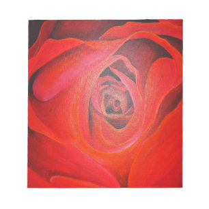 Bloc-note Rose rouge en forme de coeur