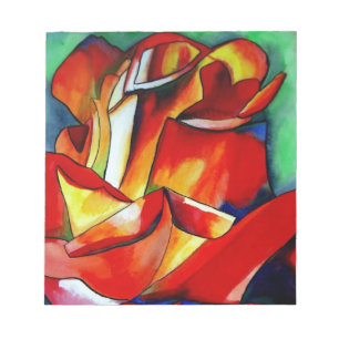 Bloc-note Rose rouge France Libre aquarelle art