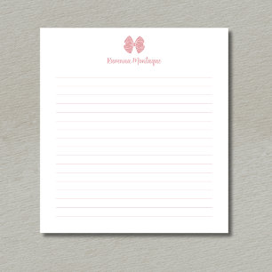 Bloc-note Rose Simple Rouge à Lèvres Arc Script Nom Personna