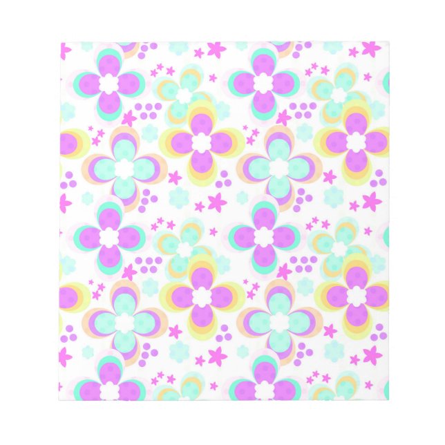 Bloc-note Rose, turquoise, floral (Devant)