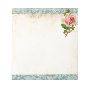 Bloc-note Rose victorien et Damask
