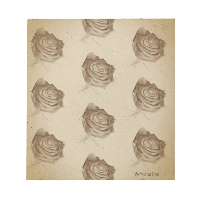 Bloc-note Rose vintage Fleur Motif Papier personnel (Devant)