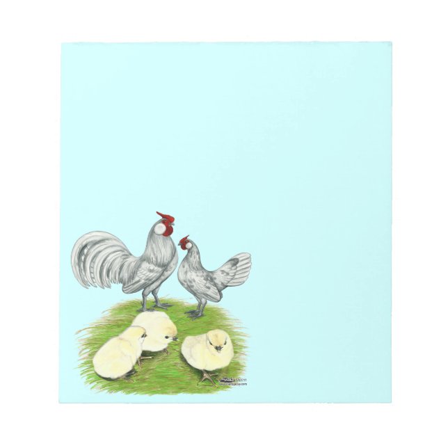 Bloc-note Rosecomb naine et poussins (Devant)