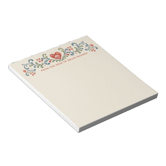 Bloc-note Rosemaling de Noël nordique  (Incliné)