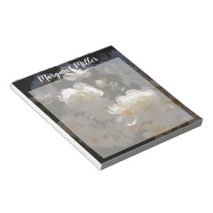 Bloc-note Roses blanches personnalisées