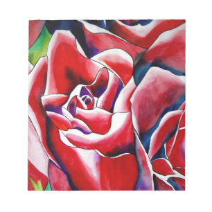 Bloc-note Roses d'art original à l'aquarelle rose