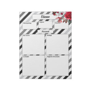 Bloc-note Roses en bandes _ Température de la maladie 1