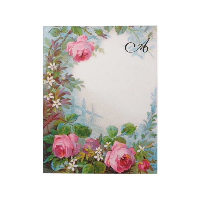 BLOC-NOTE ROSES ET JASMINES BEAUTÉ FLORALE MONOGEAM (Tourné)