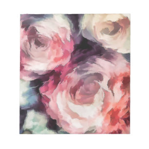 Bloc-note Roses flowers oil painting abstract floral