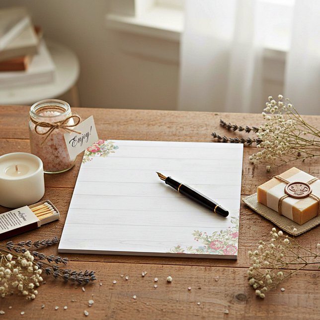 Bloc-note Roses rouges sur bois (Créateur téléchargé)