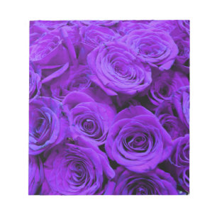 Bloc-note roses violet romantique, joli bouquet de rose