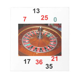 Bloc-note Roue de roulette de casino et numéros chanceux
