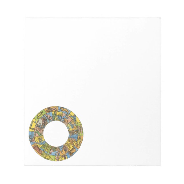 Bloc-note Roue vintage céleste, Zodiaque astrologique (Devant)