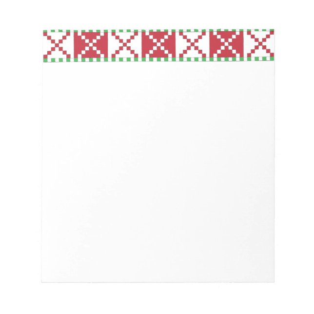 Bloc-note Rouge, blanc, vert letton Letton Ethnic Folk art (Devant)
