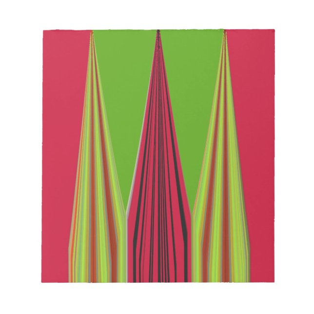 BLOC-NOTE ROUGE DORÉ VERT (Devant)