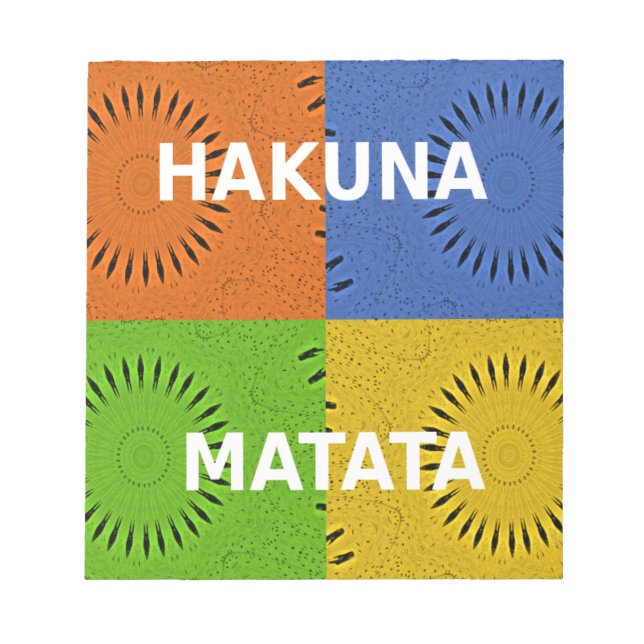 Bloc-note Rouge doré Vert Hakuna Matata (Devant)