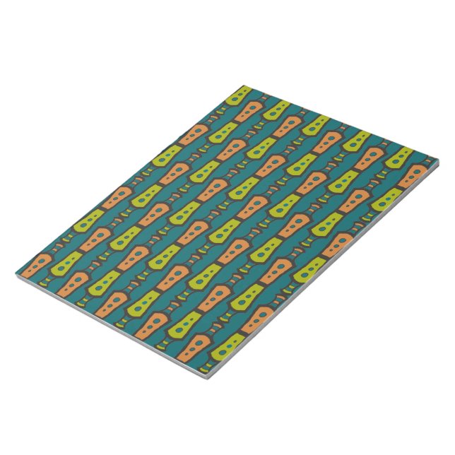 Bloc-note Rouge, Jaune Abstrait sur Turquoise : Bloc-notes,  (Incliné)