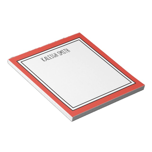Bloc-note Rouge Orange Blanc Personnalisable Couleur Modifia (Incliné)