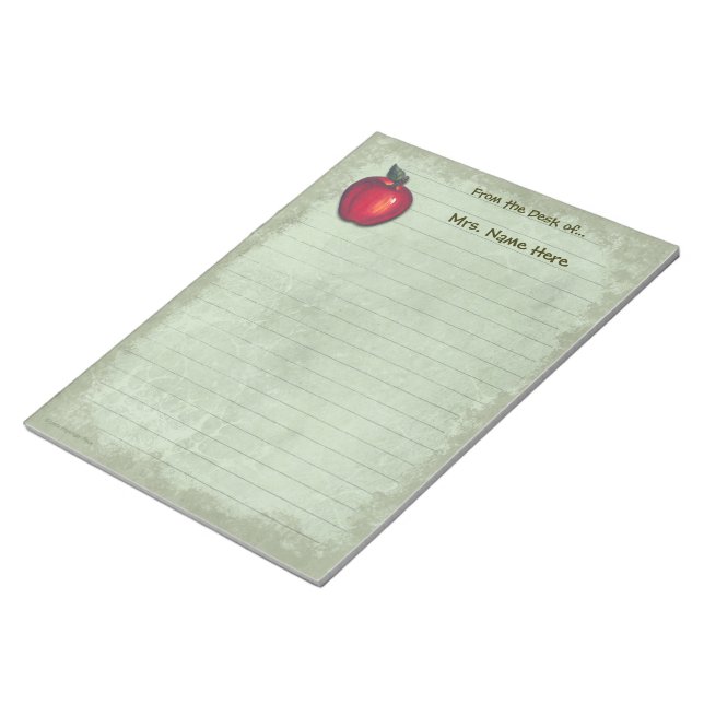 Bloc-note Rouge Pomme vert lin (Incliné)